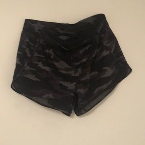 Camo athleta exercise shorts, size large